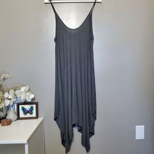 Rolla Coster Jumpsuit Womens Size Large Gray Sleeveless Asymmetrical Stretch